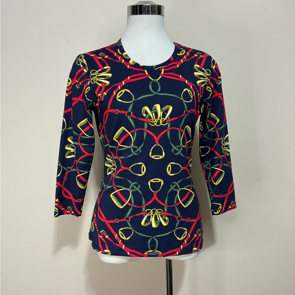 J. McLaughlin Catalina Cloth Equestrian Print Top